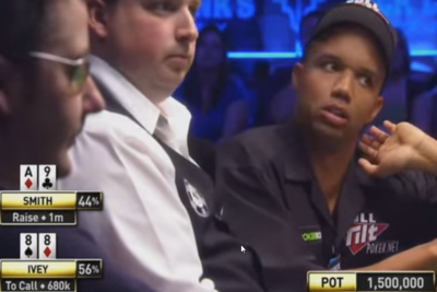 VIDEO - Imperdible Phil Ivey no se dio cuenta que tenía color